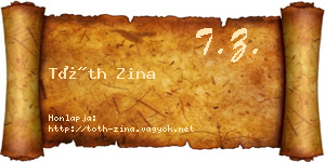 Tóth Zina névjegykártya