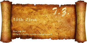 Tóth Zina névjegykártya